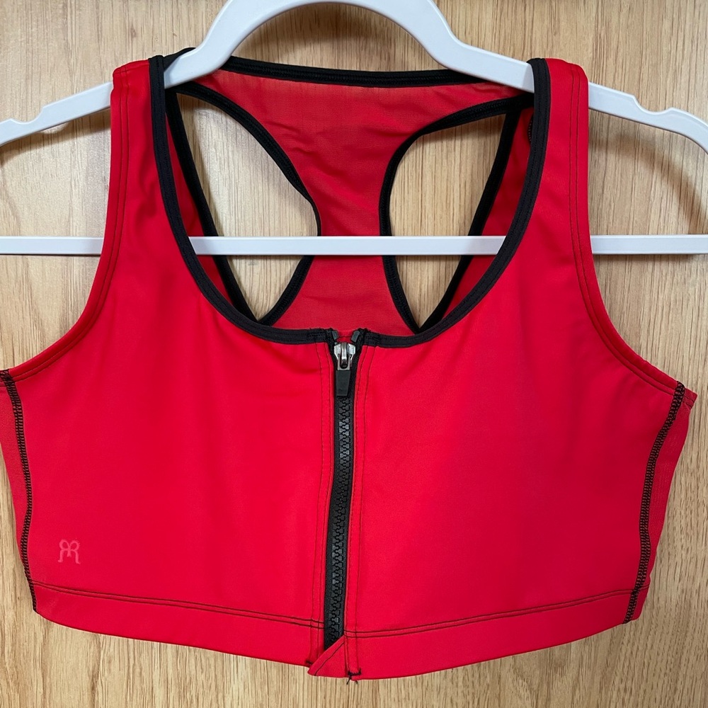 Ruby Ribbon Zip Front Sport Demiette, red